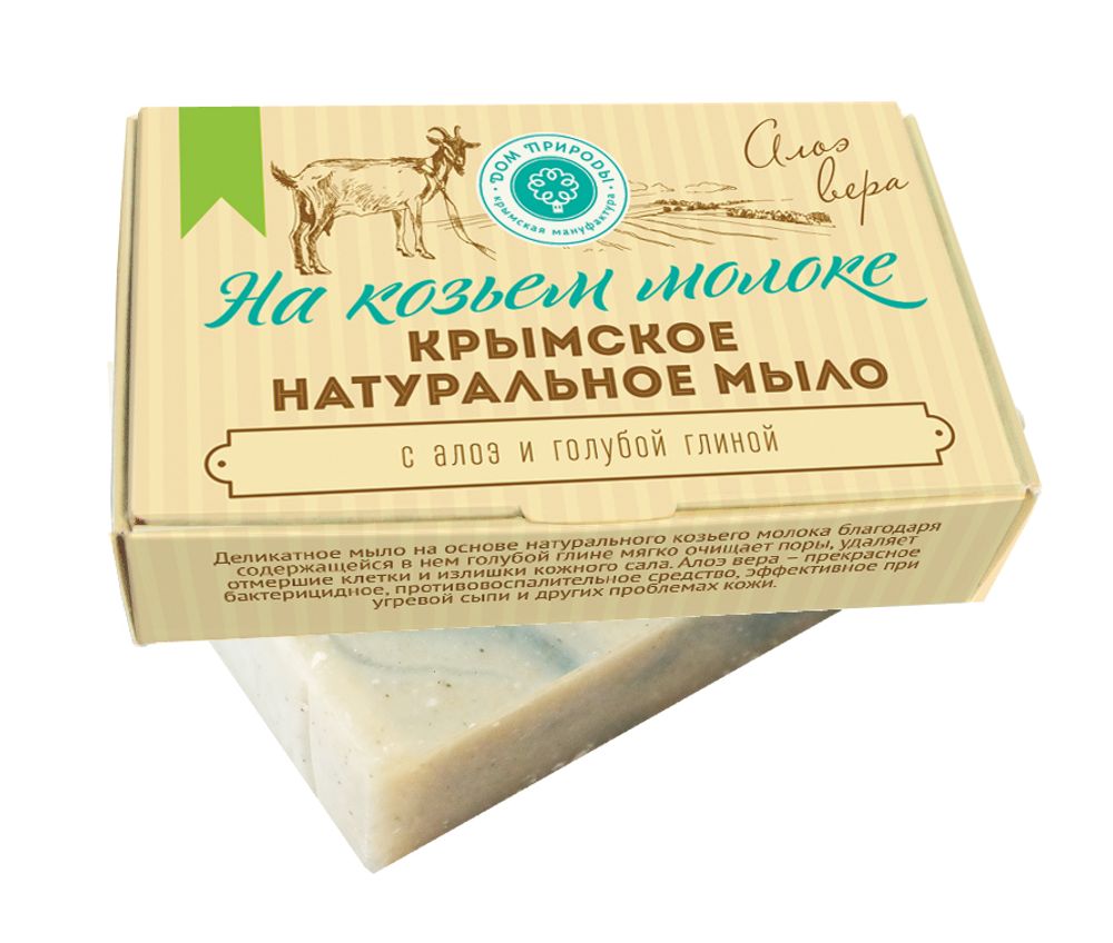 Крымское натуральное мыло на козьем молоке «Алоэ вера» ТМ Мануфактура Дом Природы