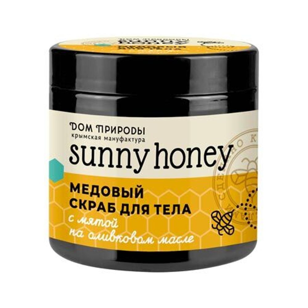 Медовый скраб для тела «С мятой» Sunny Honey ТМ Мануфактура Дом Природы -  купить по выгодной цене | Крым Эко Косметика